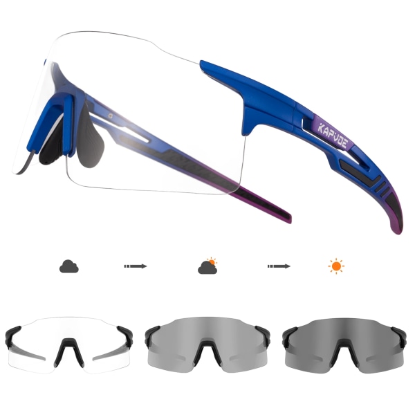 Röda Photochromic Blue Cycle Solglasögon för man löpning Utomhussport Cykel Cykelglasögon MTB Glasögon Glasögon Cykelglasögon Grey Photochromic-05 Photochromic 1Lens