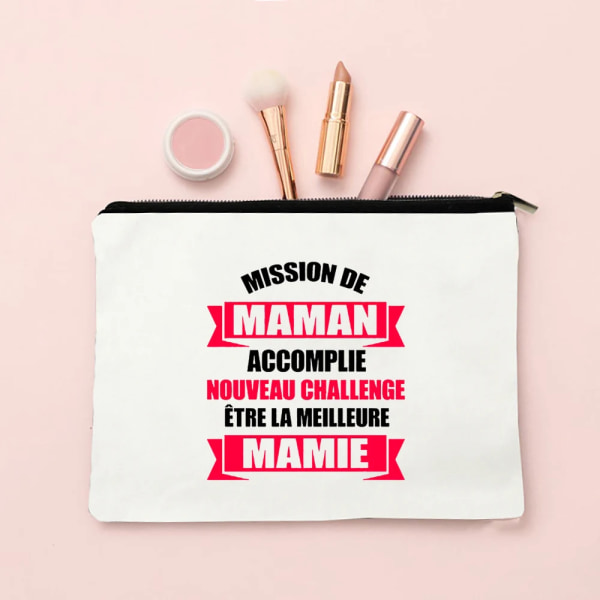 Världens bästa mormor Print Sminkväska Resebehov Toalettpåse Graviditetsmeddelande Dragkedja Kosmetiska väskor Mamie Presenter TW196914-TBWH-D