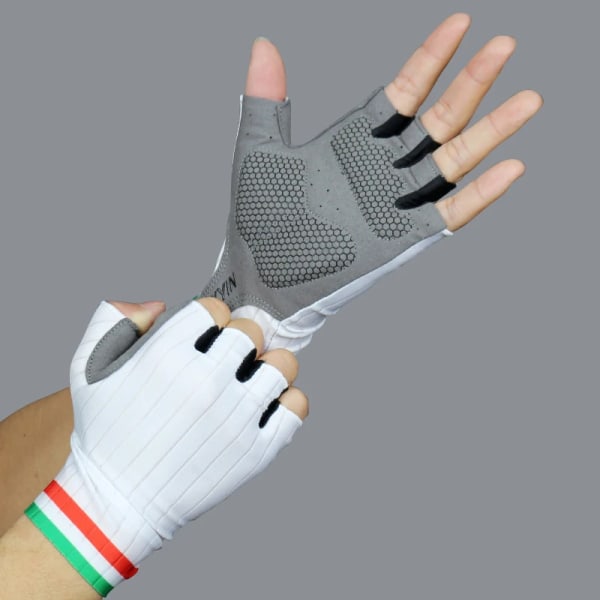 Sport Aero Cykelhandskar Herr Dam Femfärgs Cykelhandskar Luvas Guantes Ciclismo C-white L