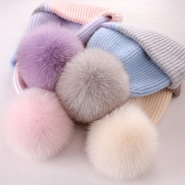 Ny Pom Pom-hatt med moderiktig sömnad i färg - vinterhatt för flickor och kvinnor - varma mössor av hög kvalitet med Pom Pom camel only hat 54-60cm