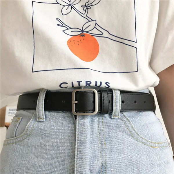 Unisex PU-läderbälte Mode Kvinna Män Casual Fyrkantsnål Spänne Jeans Bälten För Byxor Dam Svart Kaffe Midjerem Camel 100cm