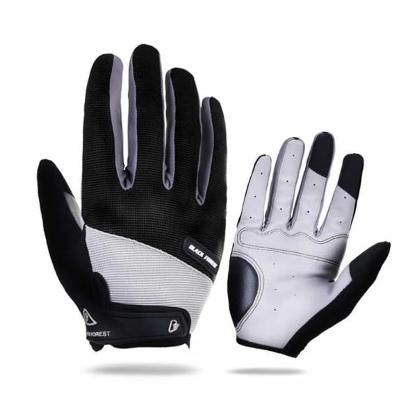 Cykelhandskar Herr Full Finger Touch Screen Cykel Anti-Silp Vante Stötsäker Andas utomhus MTB Cykel Ridutrustning Black M