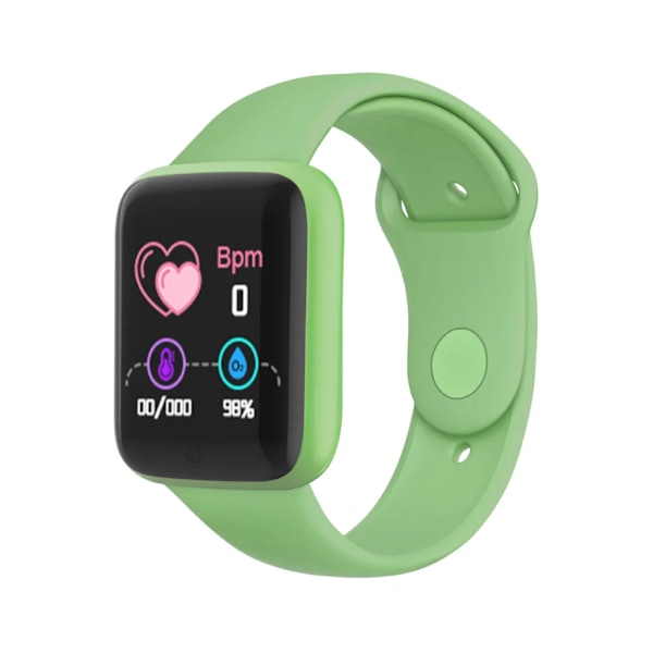 D20 Y68 Smart Watch Bluetooth Svara samtal Sport Fitness Tracker Custom Dial Smartwatch Män Kvinnor betygsätt blodtryck PK D13 D18 D20S green