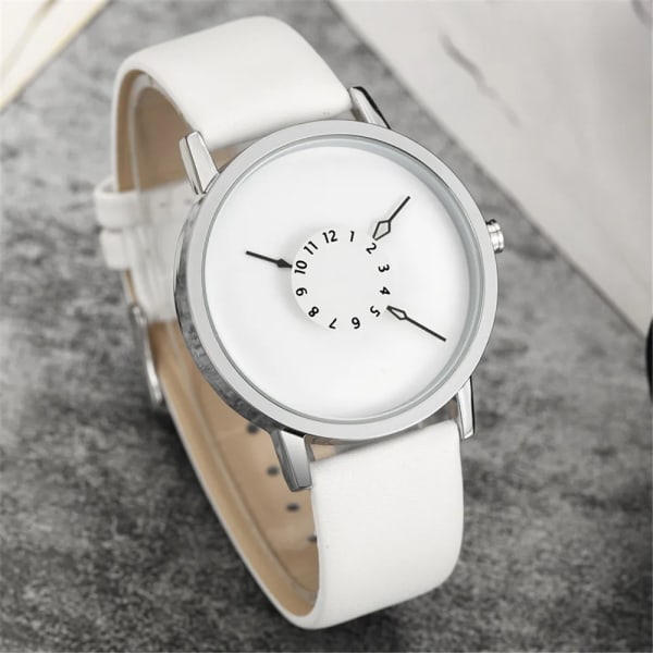 2022 Mode Kreativa Klockor Herr Casual Paidu Läderband Quartz Klockor Billigt prisfall Reloj Hombre silver white