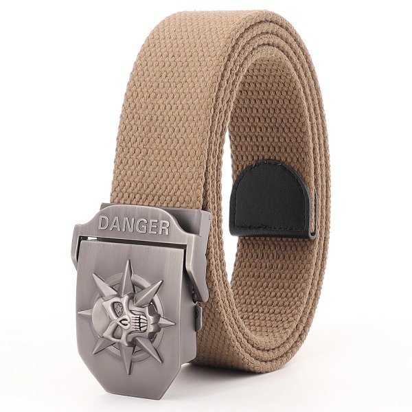 Canvas automatiskt spänne bälte för män Tactical Army hög kvalitet 4 mm tjocka 38 mm breda byxor Tillbehör Nytt träningsbälte för utomhusbruk Dark khaki 110cm
