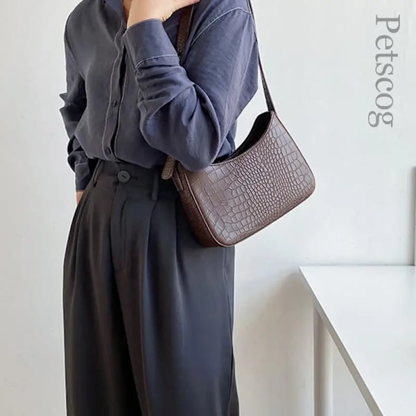 Väskor För Kvinnor Mode Pu Läder Dragkedja Underarm Väska Dam Enkel Design Casual Travel Handväska Bolsas Brown A