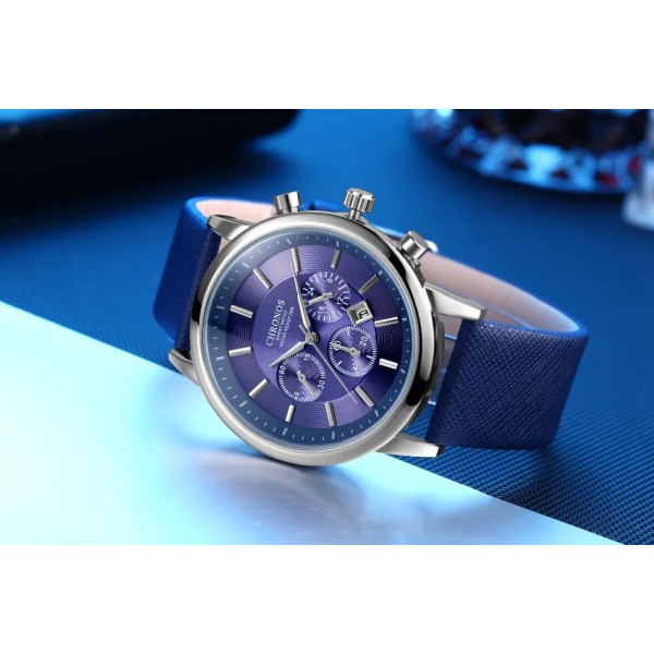 Män Casual Sport Business Armbandsur Mode Läder Militär Quartz Watch for Man Klänning Analog watch med datum CH0401