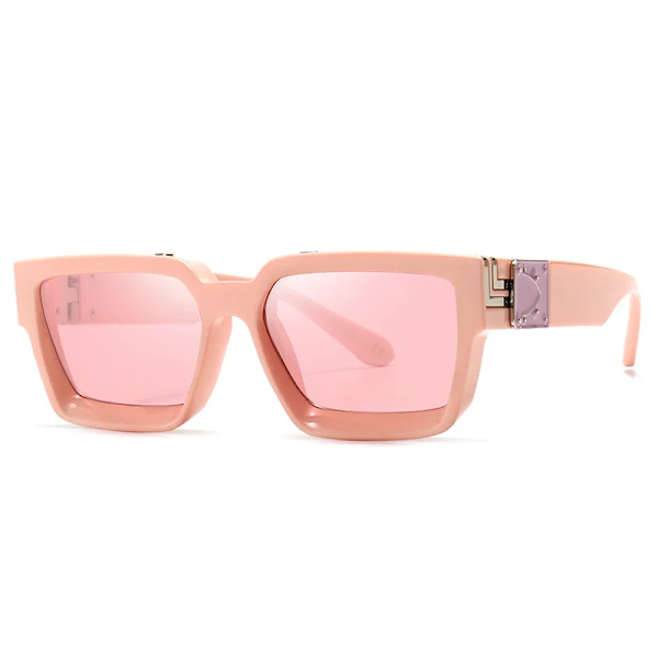 SHAUNA Retro Square Solglasögon UV400 Pink pink as the picture