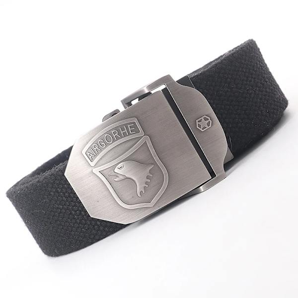 Canvas militärt taktiskt bälte män Hög kvalitet brett metall slät spänne bälte Byxor Tillbehör Ny unisex utomhusträningsbälte Black belt 130cm
