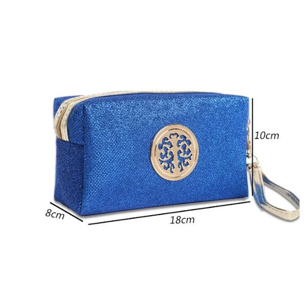 Kosmetisk väska för kvinnor män resor Bling dam dragkedja sminkväskor Mode smink Tvätta Toalettartiklar Organizer Påse Case Red(.686)