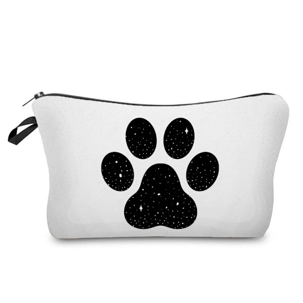 Söt och rolig kosmetisk väska med print utomhus portabel kvinna toalettväska Anpassningsbar skollärare present necessär sminkväska hz5882 Dog Paw Bag