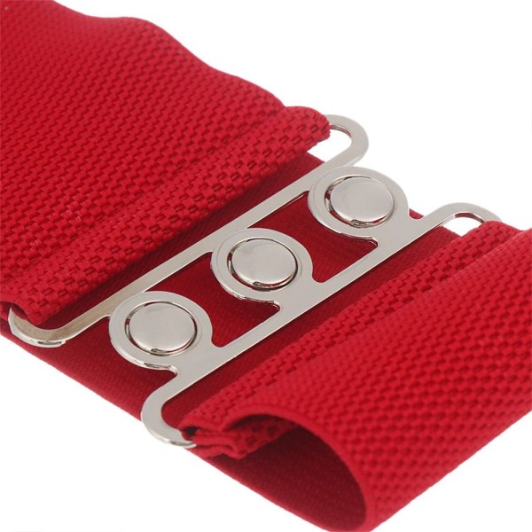 Kvinnor Ultra Super Bredt Bälte Metall Fjärilskedja Elastiskt Korsettbälte Mode Pu Läder Högmidja Bälte Kläder Accessoarer white style 2 elastic