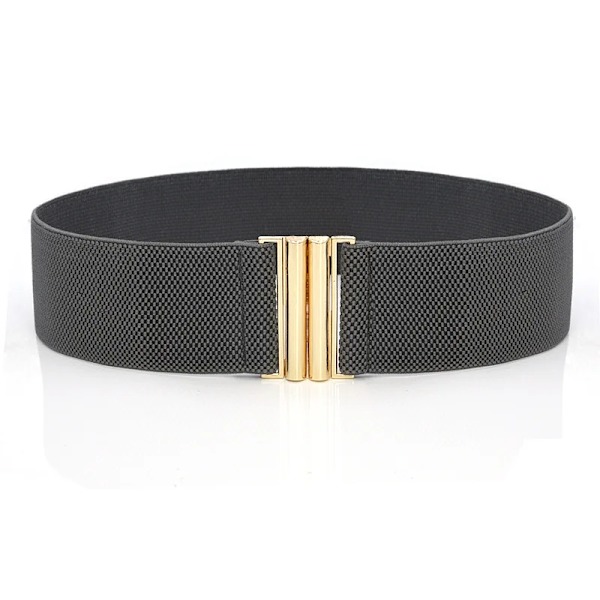 Brett resårbälte Enfärgad korsettbälte Metallspänne Dammode Cummerband Stretch Cinch midjeband Dam midjebälte style 2-dark grey One Size