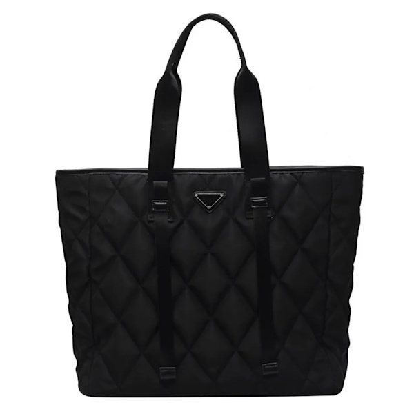 Vinter stora axelväskor för kvinnor Trend Tote Shopperväska med topphandtag Handväskor och portmonnäer av märket Dam Nylon Sac A Main Black 47.5X13X34CM