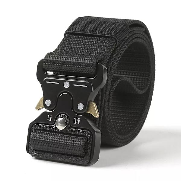 Army Style Stridsbälten Snabbkoppling Taktiskt bälte Mode Män Militär Canvas Midjeband Utomhus Jakt Vandringsredskap Black ZS 3.8cm X 125cm