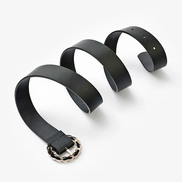 3,2 cm bredd kvinnor Casual Randig Stretch vävda midjebälten Elastiska manliga och kvinnliga jeans Dekorativt svart rött bälte för kvinna Black-white 110cm