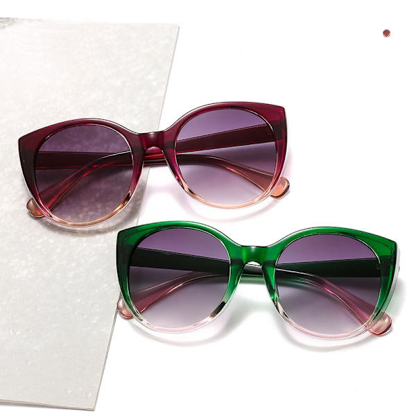 Lyxiga Cat Eye Solglasögon Dam Oversized Gradient Glasögon Retro Blue Leopard Shades lunette de soleil femme C8 leopard clear AS SHOW