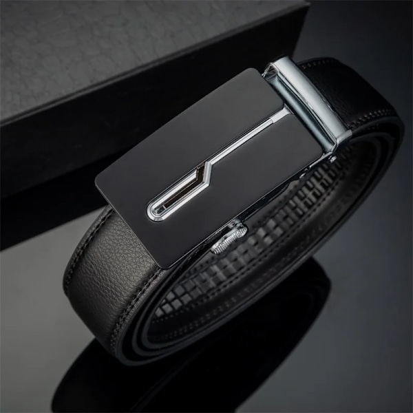 140 cm 150-160 cm Automatiskt spänne manbälte Äkta läder Designermode för lyxigt koskinn Högkvalitativt märkesbälte för man Belt body 120cm