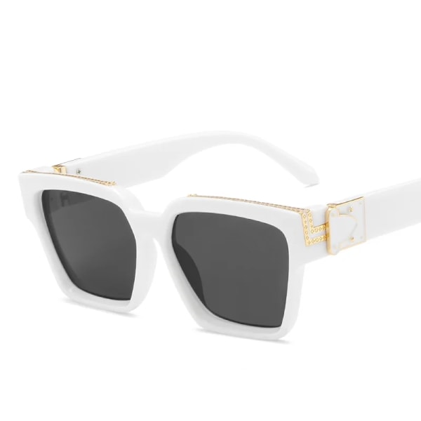 2020 Nytt mode Lyxmärke Designer Överdimensionerade fyrkantiga solglasögon Kvinnor Män Shield Stor Båge Cool Ins Solglasögon för kvinnor C7