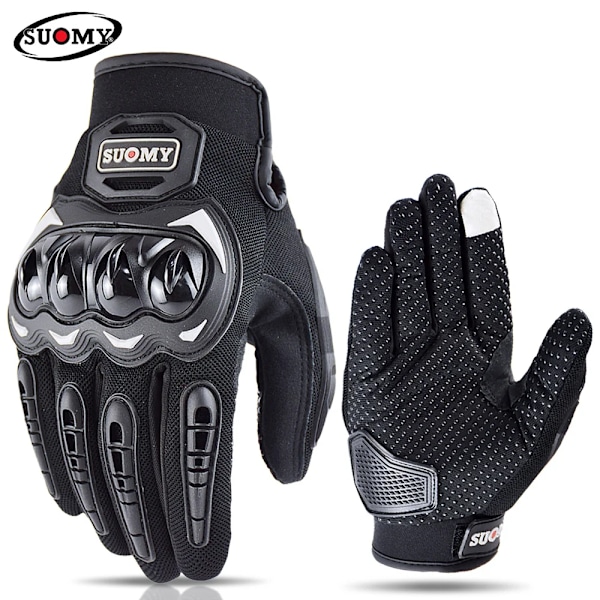 Suomy Sommar Brun Motorcykelhandskar Fingerlösa Getläder Moto Åkhandske Halv Finger Retro Herr Dam Motorcykel Halv Handske SU33 Black M