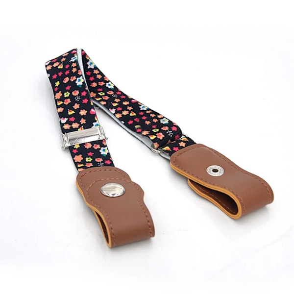 Enkelt Bälte Utan Spänne Elastiska Bälten För Dam Stretchrem Herr Jeans Cintos Utdragbar Barn Pojkar Flickor Cinturon Mujer-rem black yellow star 85-120cm
