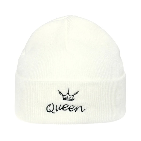 Unisex Bomullshatt Banniehatt Mjuk Stickad Hatt Dinosaur Broderade Mössor Mode Män Vintermössor Kvinnors Skullies För Flickor White 56-58cm