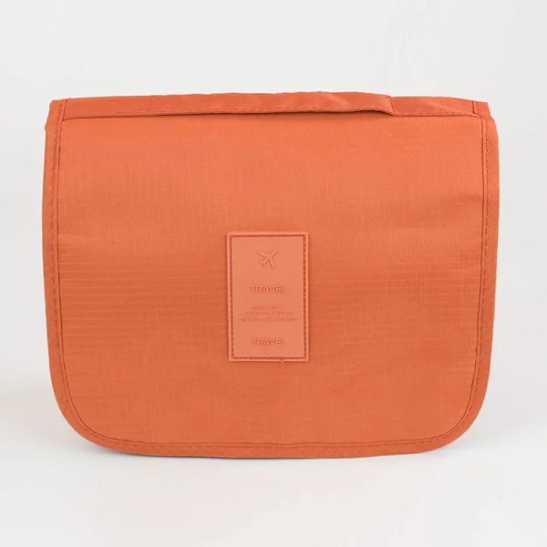 Badkar Hängande Resor Herr Toalettväska Hane Vattentät Organizer Nylon Necessaire Sminkväska Neceser Kosmetiska väskor Kit Orange