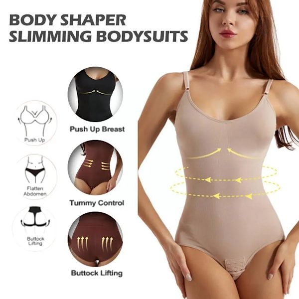 Sömlös Shapewear Body för kvinnor Magkontroll Butt Lifter Body Shaper Osynlig under klänning Bantningsrem String Unde I3J1 Beige XXL
