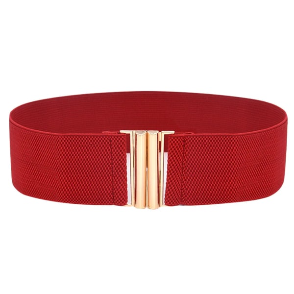 Brett resårbälte Enfärgad Korsettbälte Metallspänne Dammode Cummerbands Stretch Cinch Midjeband Klänning Midjebälte #YY Red