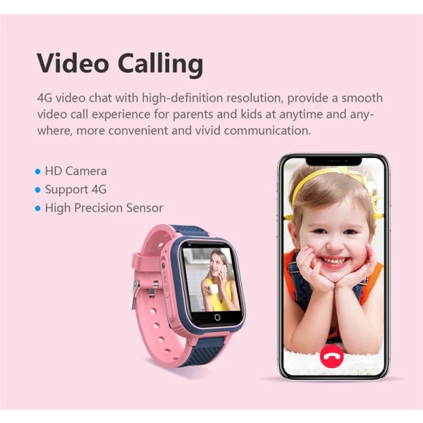 4G Kids Smart Watch Telefon GPS Tracker Barn watch på Vattentät videosamtal Fjärrlyssna GPS LBS WIFI med hebreisk klocka CE L21 LT21 BLCAK