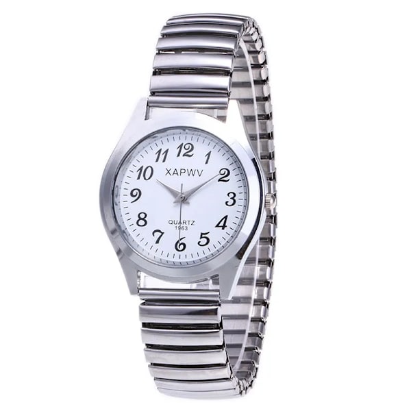 Mode Armbandsur Herr Kvinnor Kvarts Flexibelt elastiskt band Enkel Casual Klänning Watch Woman(.396)