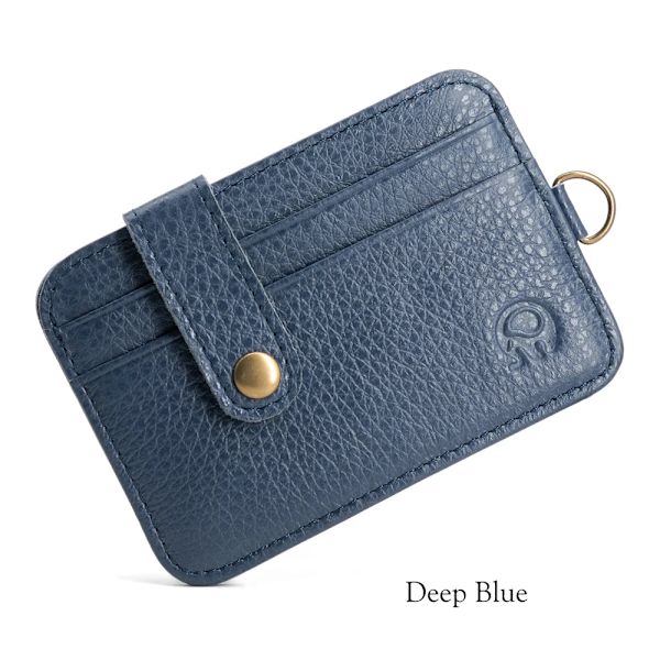 Retro unisex ung smal minimalistisk plånbok Kohud Läder VIP ID Kreditkortshållare Kort handväska Läder Bank Multi Slot Card Dark Blue