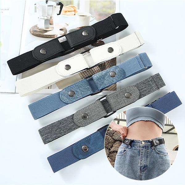 Nytt justerbart stretchigt elastiskt midjeband Osynligt bälte Spännefria bälten för kvinnor män Jeans byxor Klänning utan spänne Lätt att bära Dark Grey 60-65cm