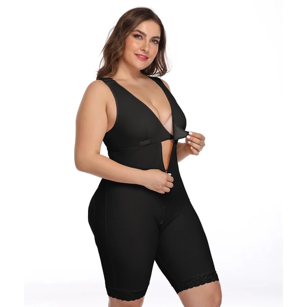 Bodysuit för kvinnor Waste Trainer Helkroppsbindare Shapers Plus Size Shapewear Slimming Sheath Magen Lårtrimmer Waisttrainer Khaki XL