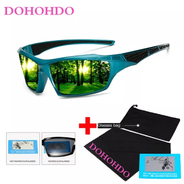 DOHOHDO Brand Design Klassiska polariserade solglasögon Män Kvinnor Kör fyrkantig Båge Solglasögon Man UV400 Gafas De Solde Med väska Night vision