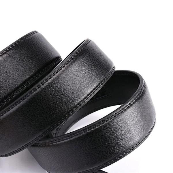 Ny stil 120 cm herrbälte med automatiskt spänne Lyxigt Casual Fashion Business Högkvalitativa midjeband i konstläder Black Silver2-120cm 120cm