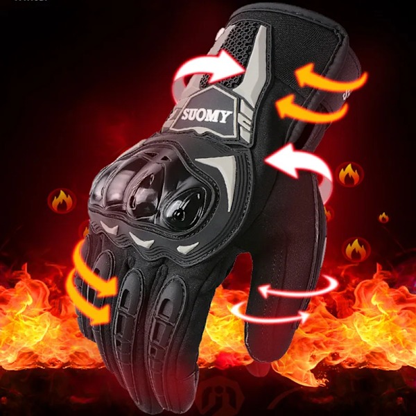Suomy Vattentäta Vinter Motorcykelhandskar Herr Dam Höst Vindtäta Motocross Bikerhandskar Pekskärm Moto Cykelhandskar Guantes Black M