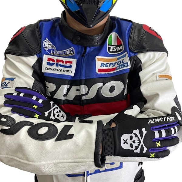 Almst Fox Dödskalle Motorcykelhandskar För Cykel Atv Utv Högkvalitativa Moto Cross Pekskärmshandskar Herr Mountainbike Racinghandskar Black Purple L
