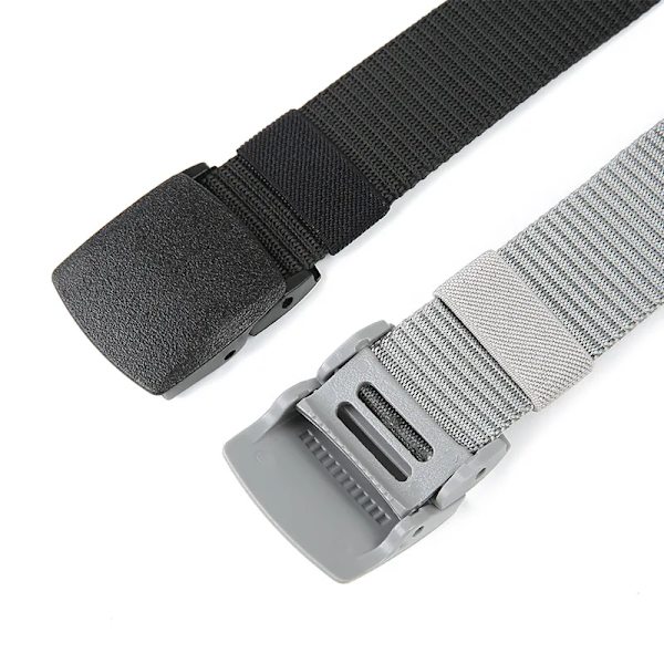 Automatiskt spänne för män Nylon utomhus canvasbälte Högkvalitativt herrbälte Grey 120 CM