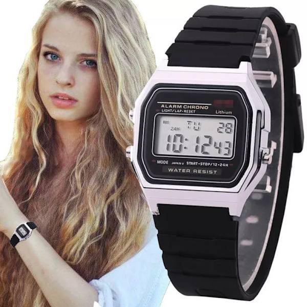 Lyxiga Guld Digitala Damklockor Ultratunna Sport LED Elektronisk Armbandsur Watch klocka Watch Flickor montre femme Silver