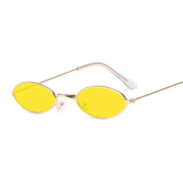 Retro Små Runda Solglasögon Kvinna Märkesdesigner Svarta Solglasögon För Damer Alloy Kvalitet Solglasögon Kvinna Oculus De Sol GoldYellow