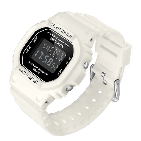 SANDA White Fashion Damklockor Vattentät LED Digital watch för kvinnlig klocka Dam Sportarmbandsur relogio feminino 293 White Black