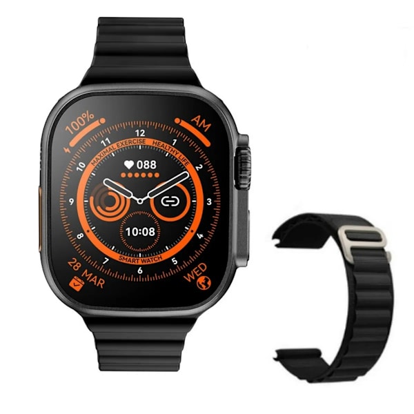 49 mm för Apple Watch Ultra 8 Smartwatch Smart Watch Herr Dam Series NFC Bluetooth Call Wireless Charge Fitness Waterproof Watch black and HeiNL
