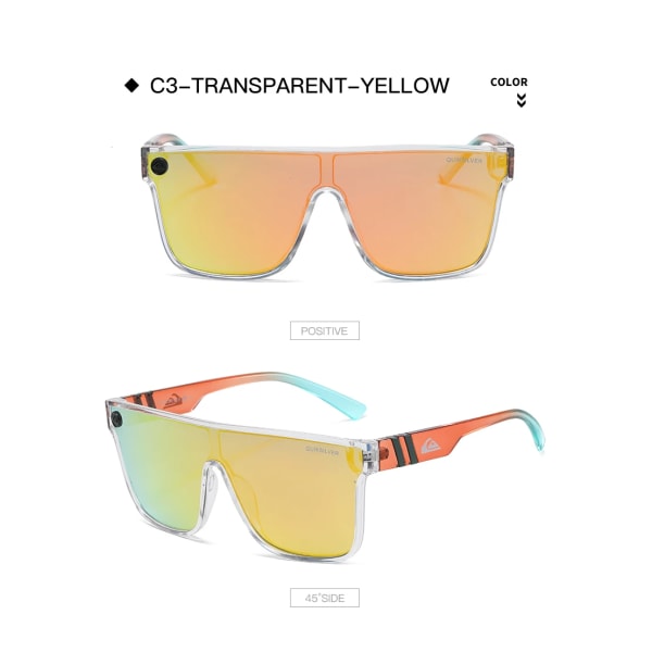 QS808 New Fashion Solglasögon Män Kvinnor Utomhus Stor ram Oversized Sport Goggle Beach Solglasögon Färgglada Uv400 C4 NO BOX