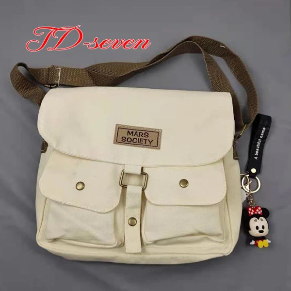 Canvasväska för kvinnor Japanska avdelningen Harajuku Windsuit Messenger Bag Kvinnliga koreanska studenter Axelväskor as picture 6 pendant 28cmx23cm