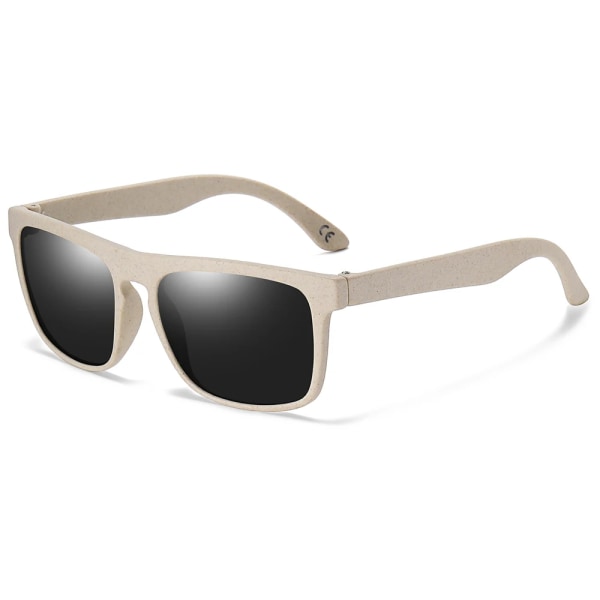 XSW märkesdesign trä retro fyrkantig oval fyrkantig solglasögon för män och kvinnor Glasögon Vetehalm solglasögon UV400 7021 Black(.109) As the picture(.109)