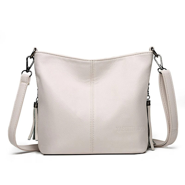 Crossbody-väskor i mjukt läder för kvinnor Nya lyxiga handväskor Dam Casual Axelväska Designer tygväska bolsa feminina White 25cm x 10cm x 21cm
