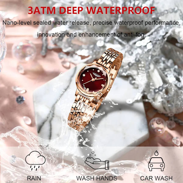 POEDAGAR Classic Luxury Watch Rostfritt stål Liten urtavla Delikat Vattentät Quartz Casual Dress Damklocka Watch Mujer Rose Gold White