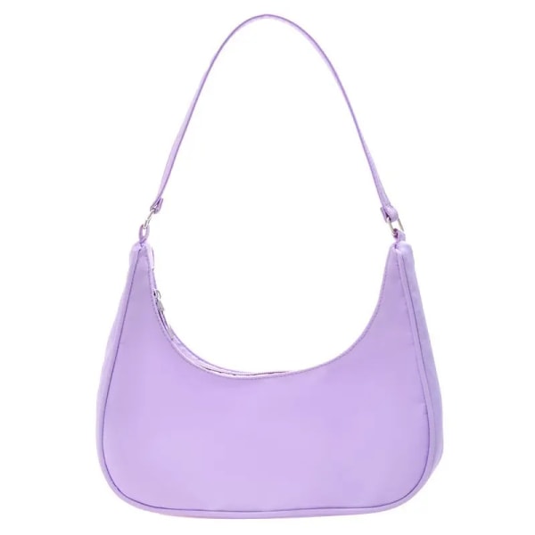 Damväskor Armhåla Axelväska Liten axelväska Nylon Underarmsväskor Clutch Dam Hobos Simple Handväskor Bolso Feminina Purple