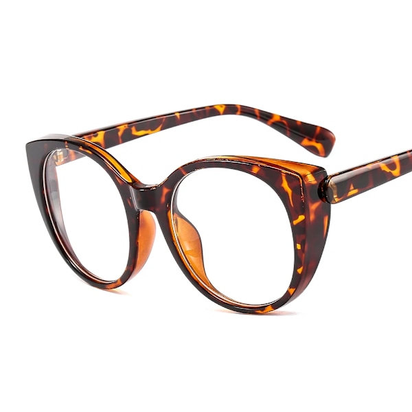 Lyxiga Cat Eye Solglasögon Dam Oversized Gradient Glasögon Retro Blue Leopard Shades lunette de soleil femme C8 leopard clear AS SHOW